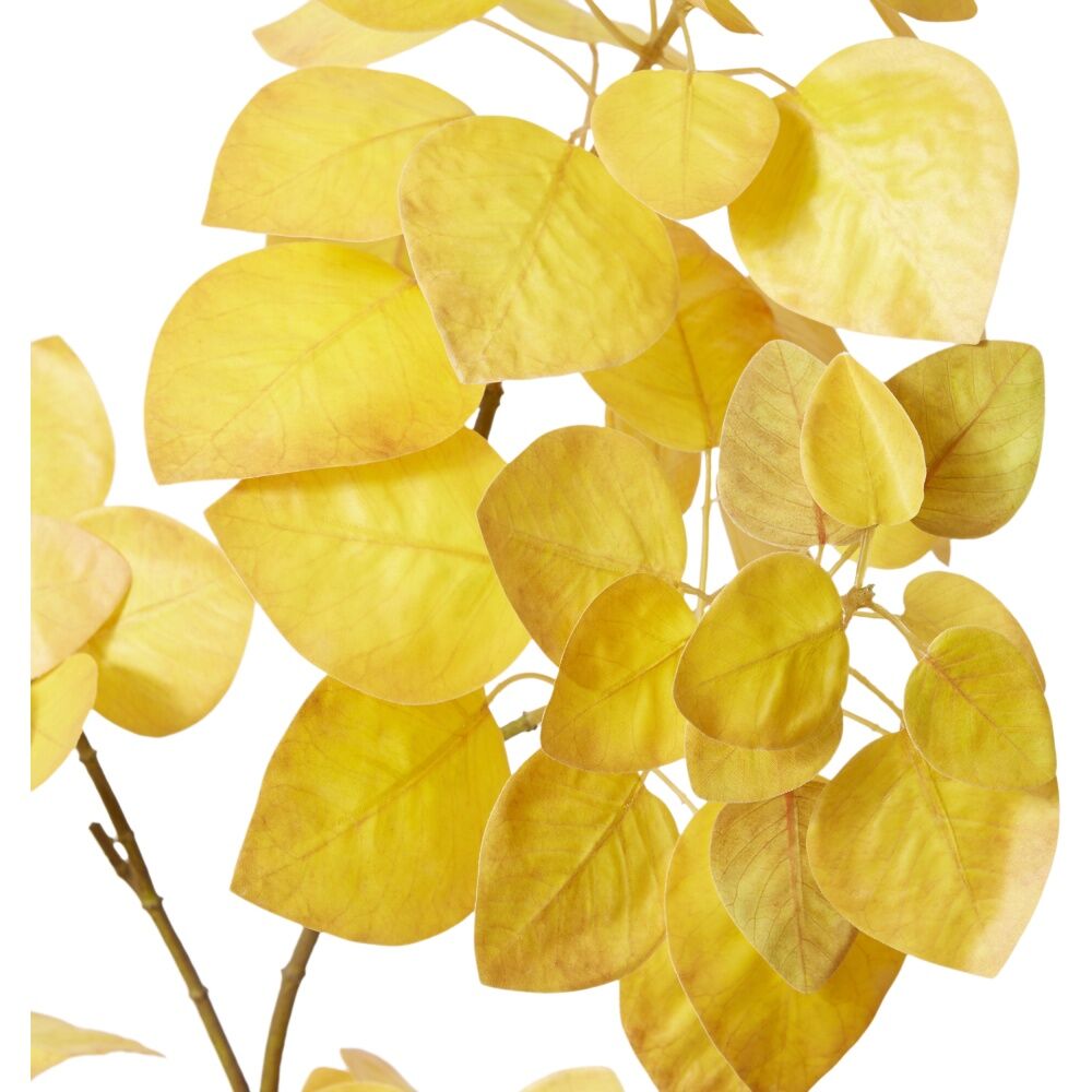 E Style Smoke Leaf Branch Realistic Artificial Flower Yellow 32x30x103cm
