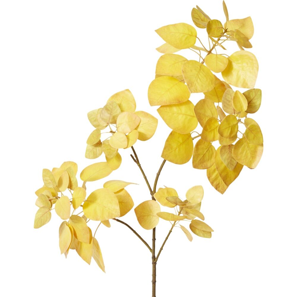 E Style Smoke Leaf Branch Realistic Artificial Flower Yellow 32x30x103cm