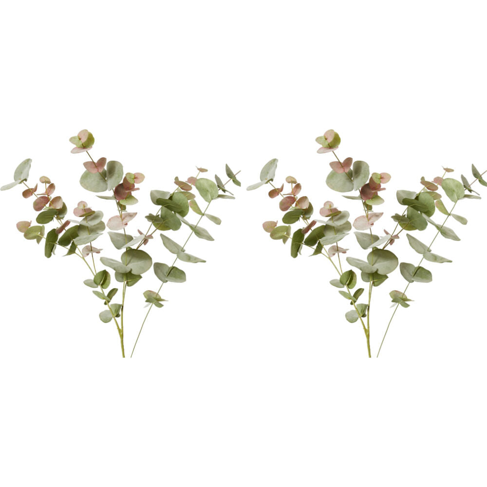 E Style Eucalyptus Leaf Spray Realistic Artificial Flower Pink Green 119cm