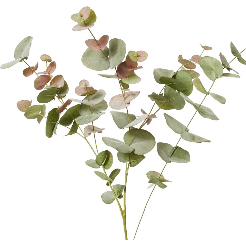 E Style Eucalyptus Leaf Spray Realistic Artificial Flower Pink Green 119cm