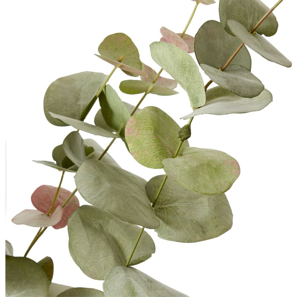 E Style Eucalyptus Leaf Spray Realistic Artificial Flower Pink Green 119cm