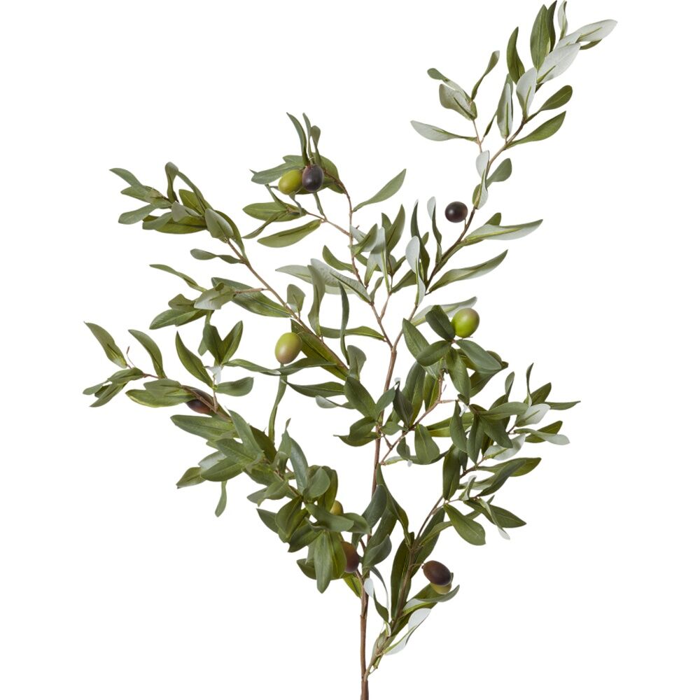 2PK E Style Olive Rocca Spray Realistic Artificial Flower Green 32x44x117cm