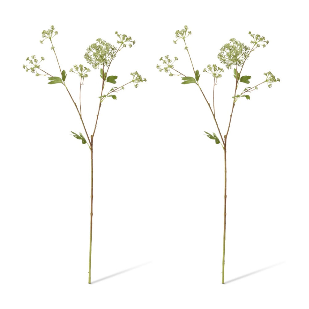 2PK E Style Angelica Garden Seeding Spray Realistic Artificial Flower Grey 87cm