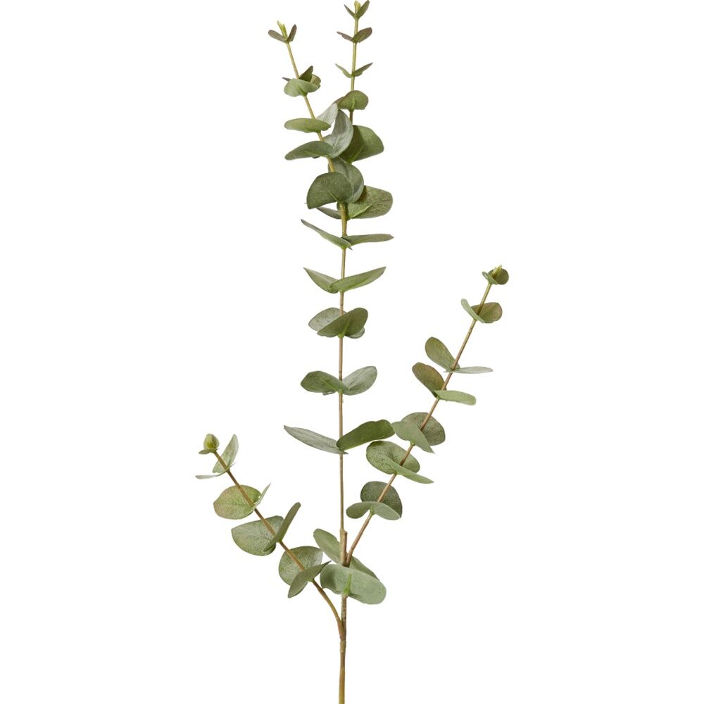 2PK E Style Eucalyptus Spray Realistic Artificial Flower Grey Green 14x10x81cm