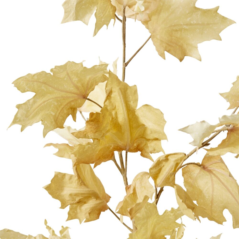 4PK E Style Maple Autumn Leaf Branch Realistic Artificial Flower Cream 112cm