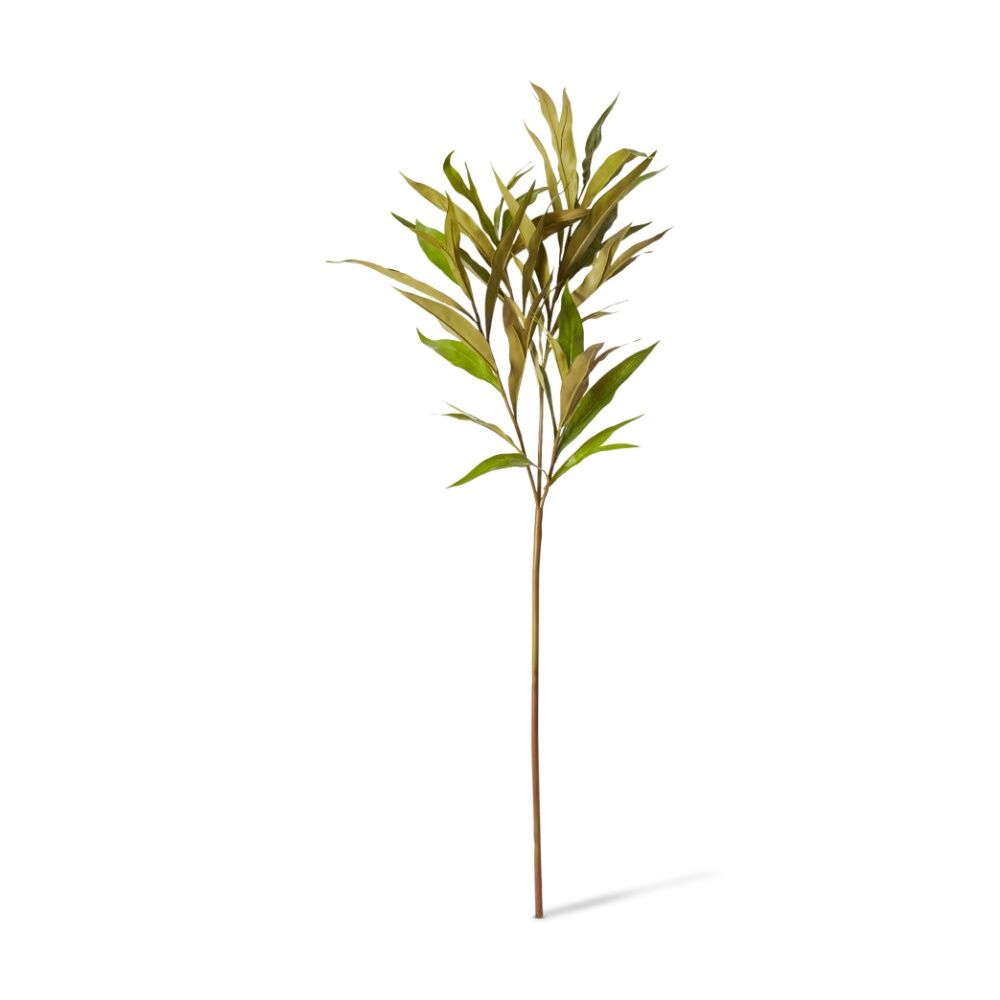 2PK E Style Silky Oak Leaf Spray Realistic Artificial Flower Green Brown 122cm