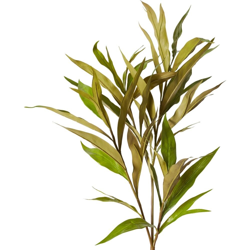 2PK E Style Silky Oak Leaf Spray Realistic Artificial Flower Green Brown 122cm