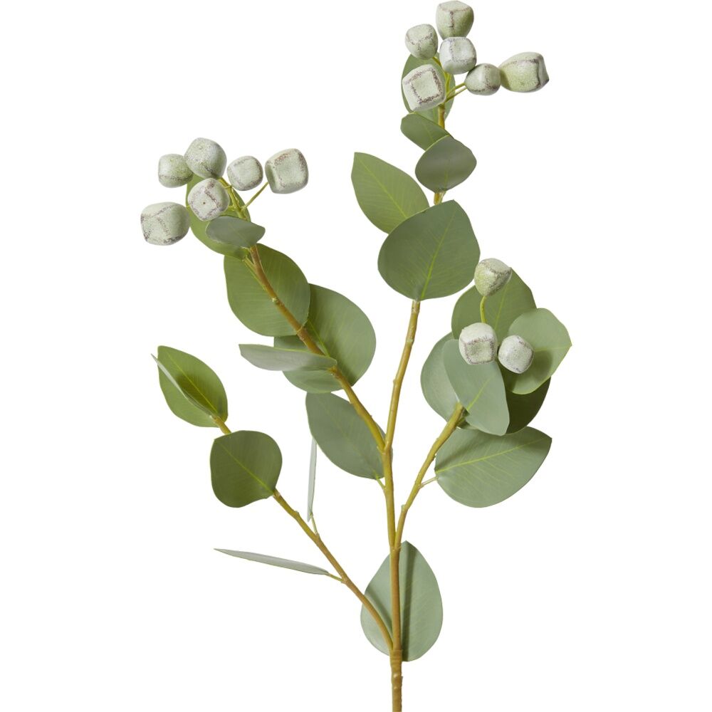 4PK E Style Eucalyptus Seed Pod Spray Realistic Artificial Flower Green 74cm