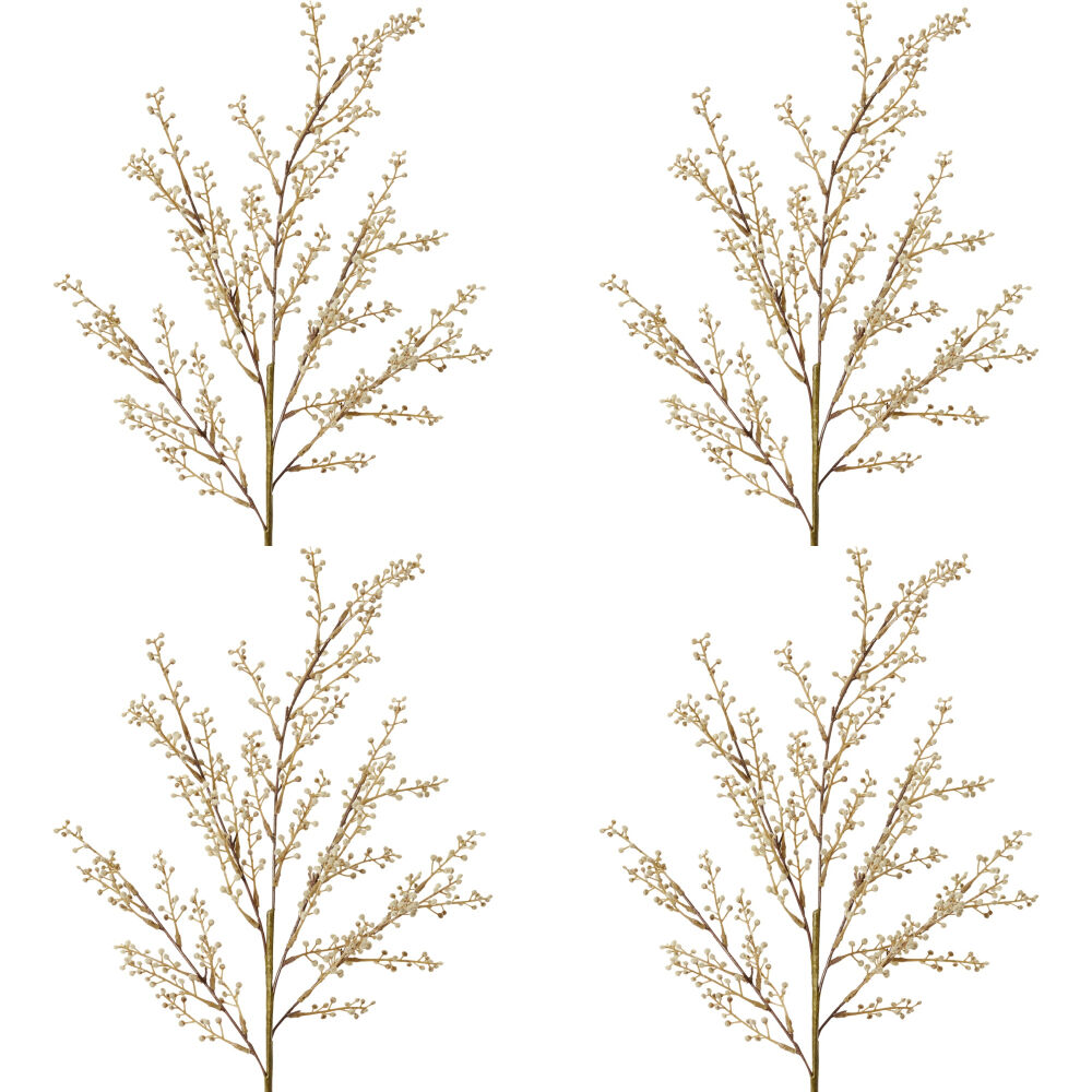 4PK E Style Willow Mini Spray Realistic Artificial Flower Plastic Natural 85cm