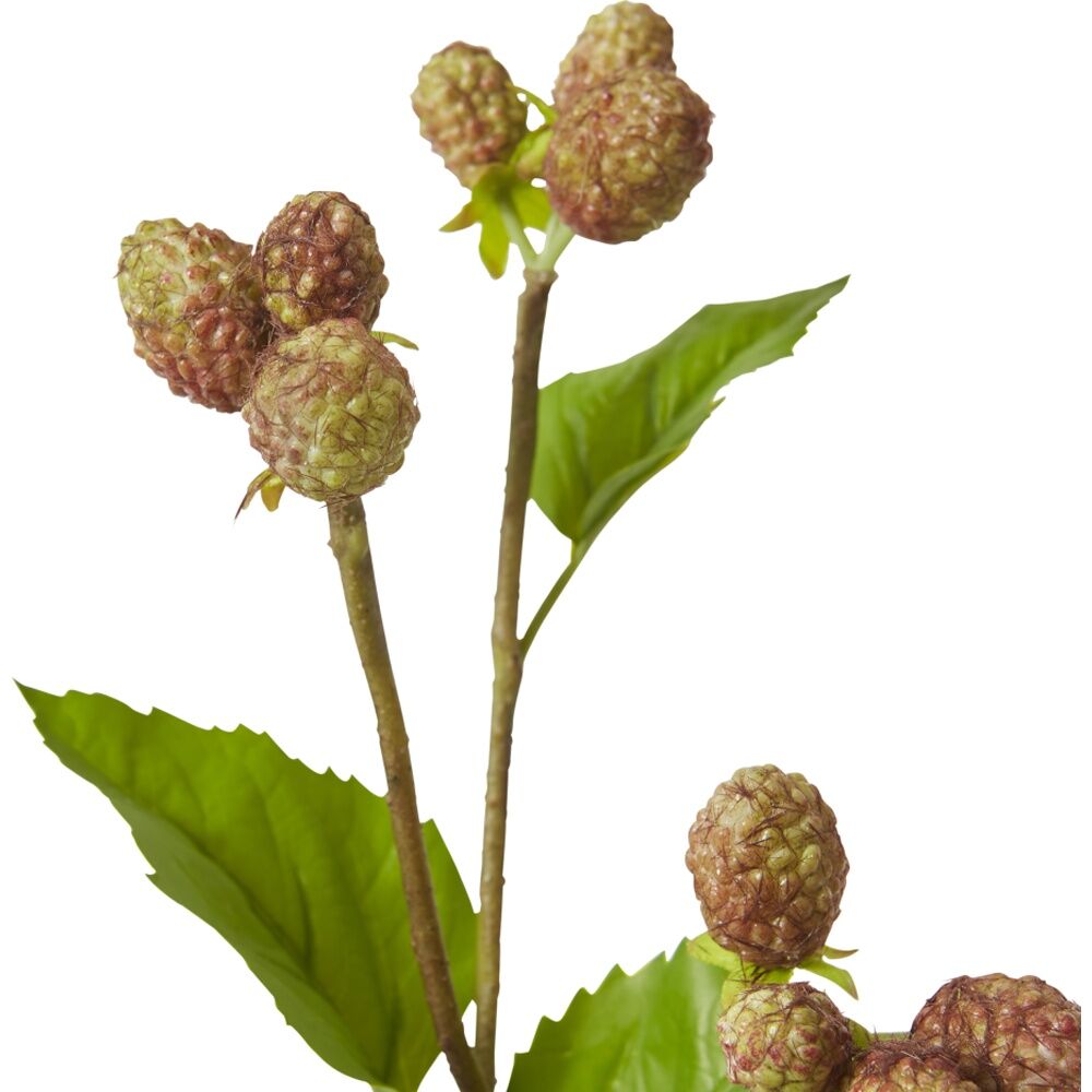 2PK E Style Mulberry Spray Realistic Artificial Flower Green Brown 66cm