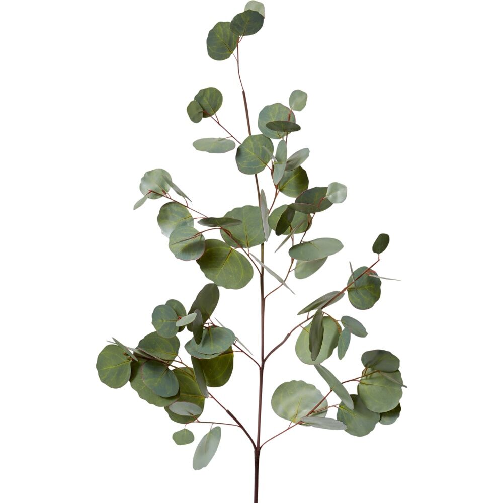 4PK E Style Eucalyptus Silver Dollar Spray Artificial Flower Green 99cm