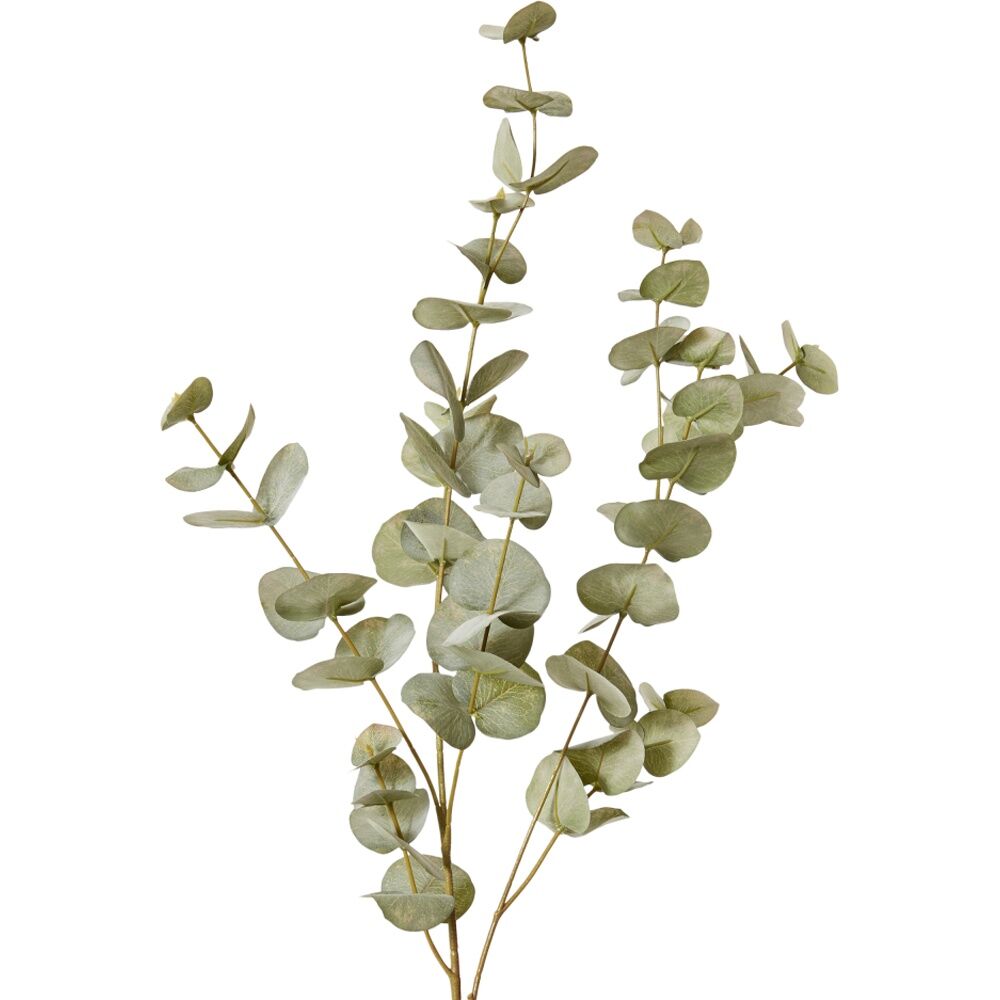 4PK E Style Eucalyptus Spray Realistic Artificial Flower Grey Green 28x13x99cm