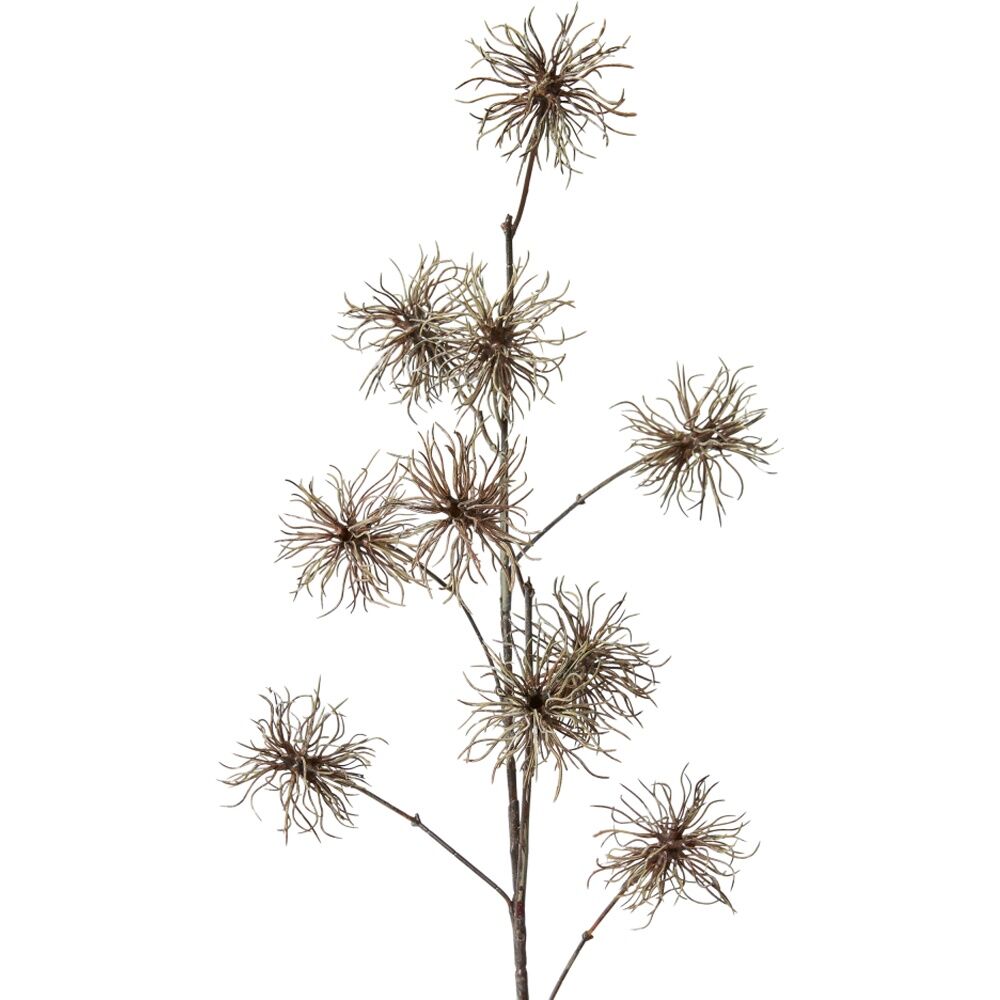 2PK E Style Thistle Wild Spray Artificial Flower Stem Dark Brown 34x26x99cm
