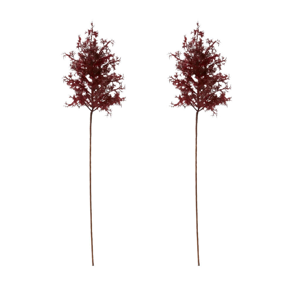 2PK E Style Smoke European Stem Artificial Plant Decor Burgundy 26x22x86cm