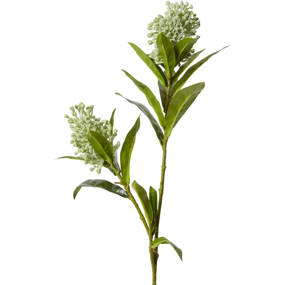 4PK E Style Skimmia Spray Artificial Flower Stem Decor Green 22x18x72cm