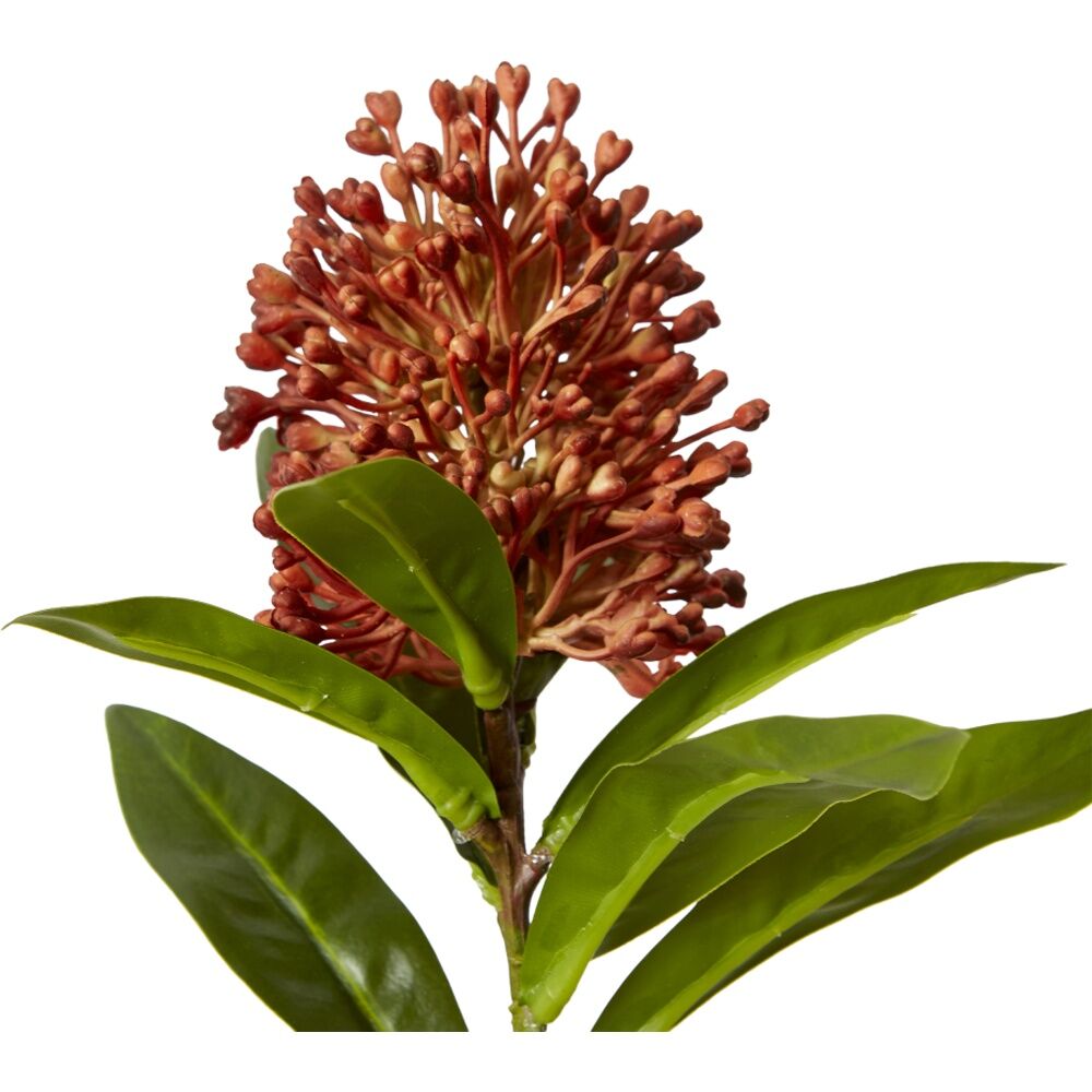 4PK E Style Skimmia Spray Artificial Flower Stem Decor Red 22x18x72cm