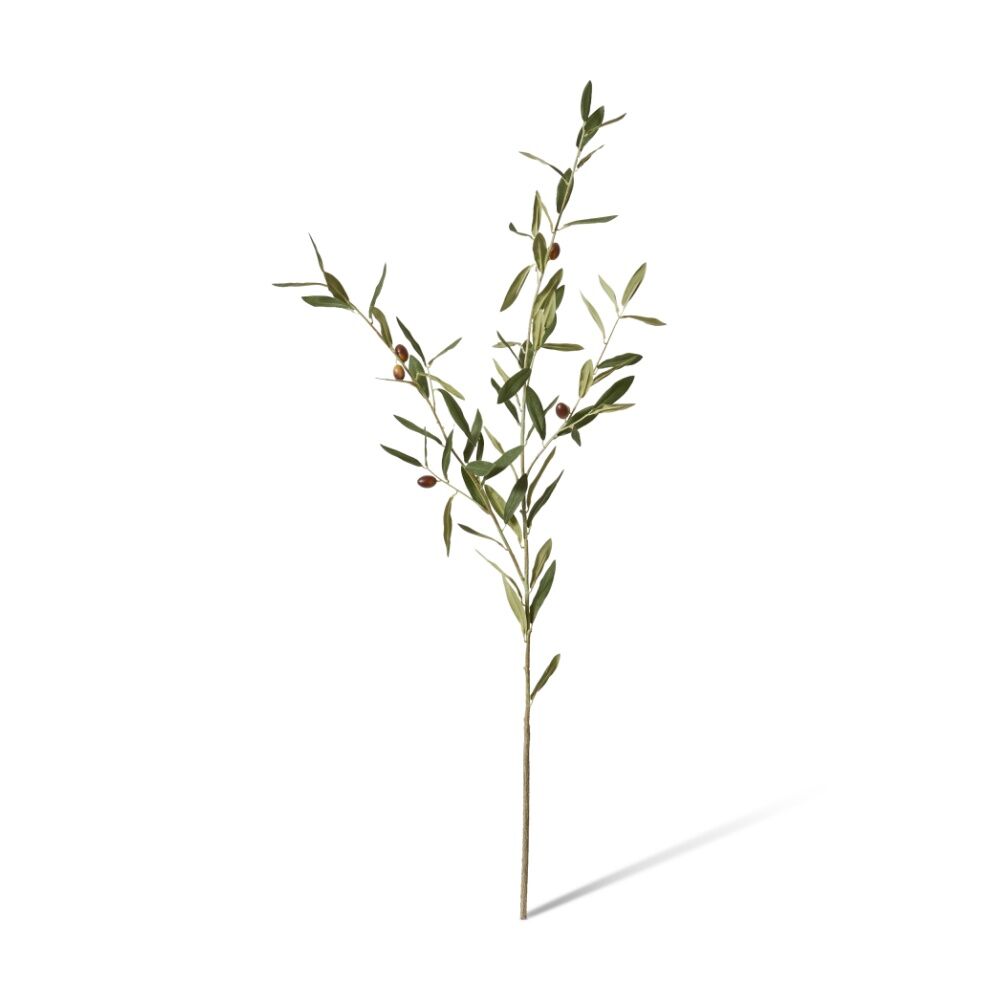2PK E Style Olive Spray Artificial Plant Flower Stem Grey Green 30x50x103cm