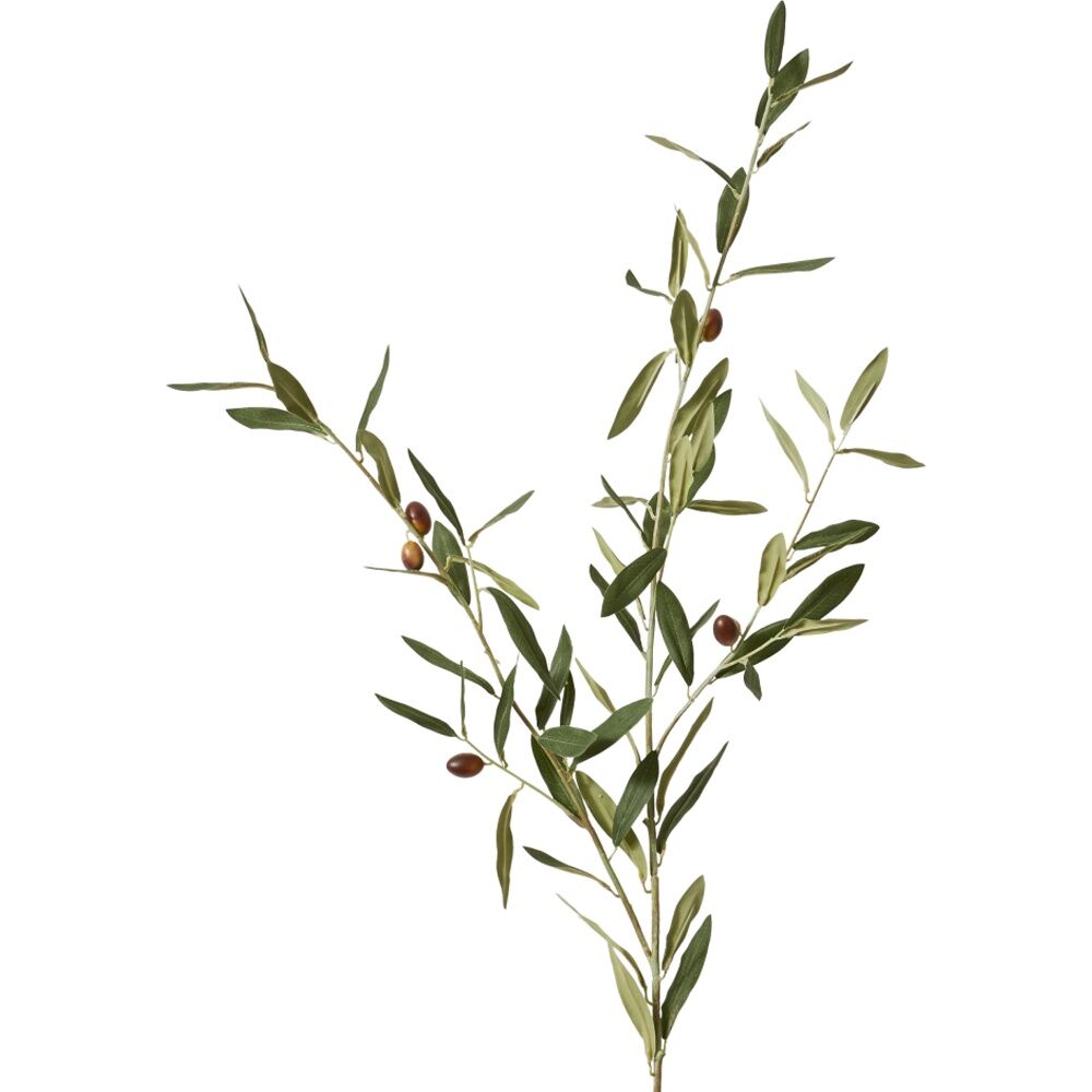 2PK E Style Olive Spray Artificial Plant Flower Stem Grey Green 30x50x103cm
