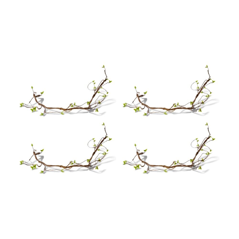 4PK E Style Twig Willow Artificial Plant Stem Decor Brown Green 210x15x8cm