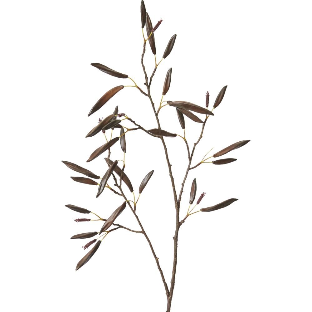 2PK E Style Flax Flower Spray Artificial Plant Stem Decor Brown 42x26x94cm