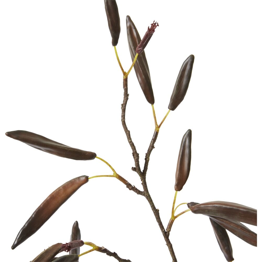 2PK E Style Flax Flower Spray Artificial Plant Stem Decor Brown 42x26x94cm