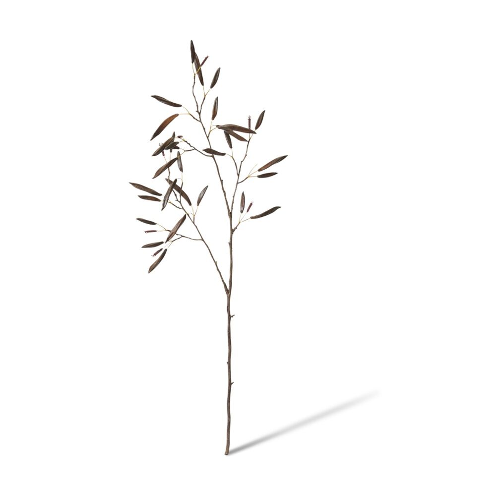 2PK E Style Flax Flower Spray Artificial Plant Stem Decor Brown 42x26x94cm