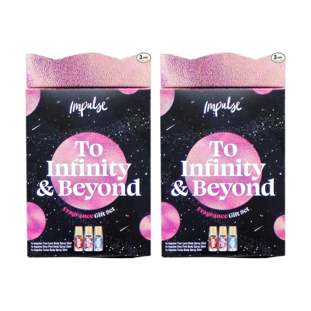 2x 3pc Impulse To Infinity & Beyond Fragrance Gift Set Body Spray 35ml