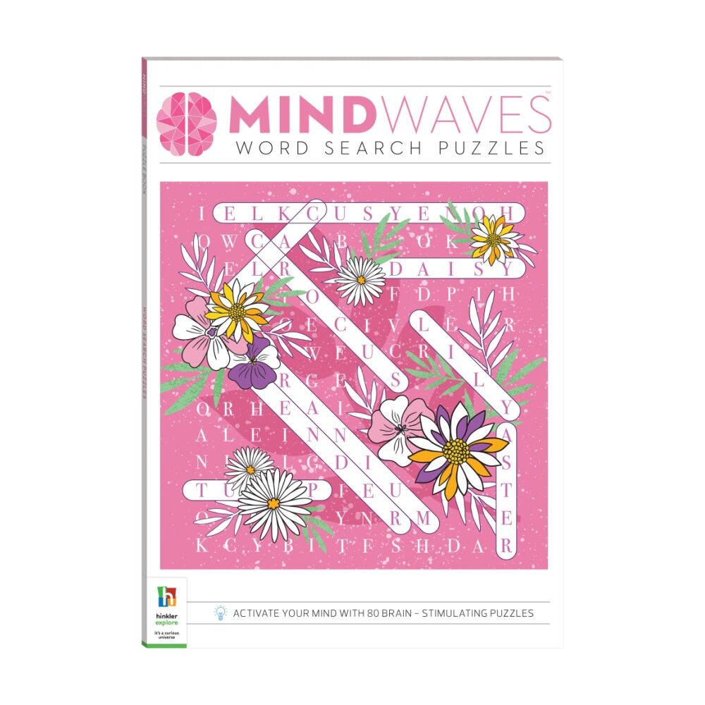 4PK Hinkler Mindwaves Puzzle Book Word Search Mindfulness Stress Relief