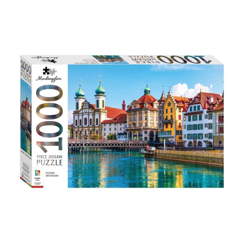 1000 pc Hinkler Mindbogglers Alsace France & Plucerne Switzerland Puzzle