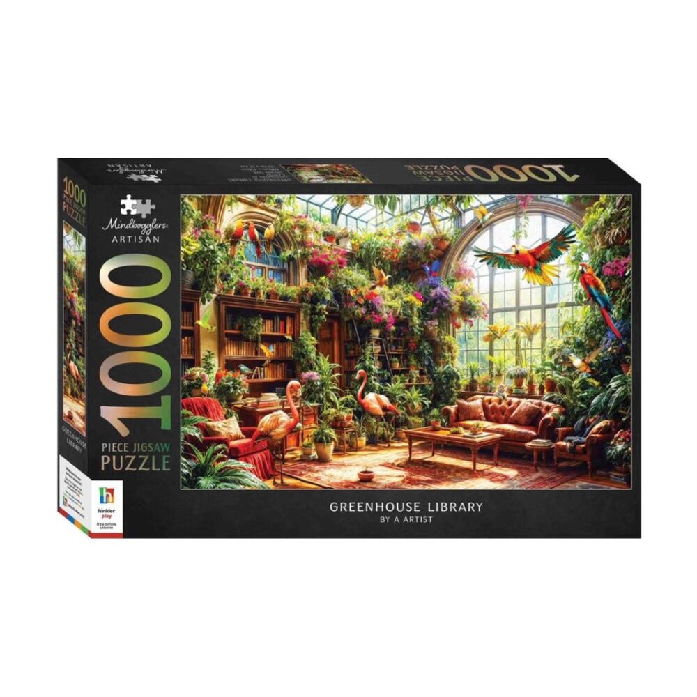 1000 pc Hinkler Mindbogglers Artisan Greenhouse & Magician Library Puzzle