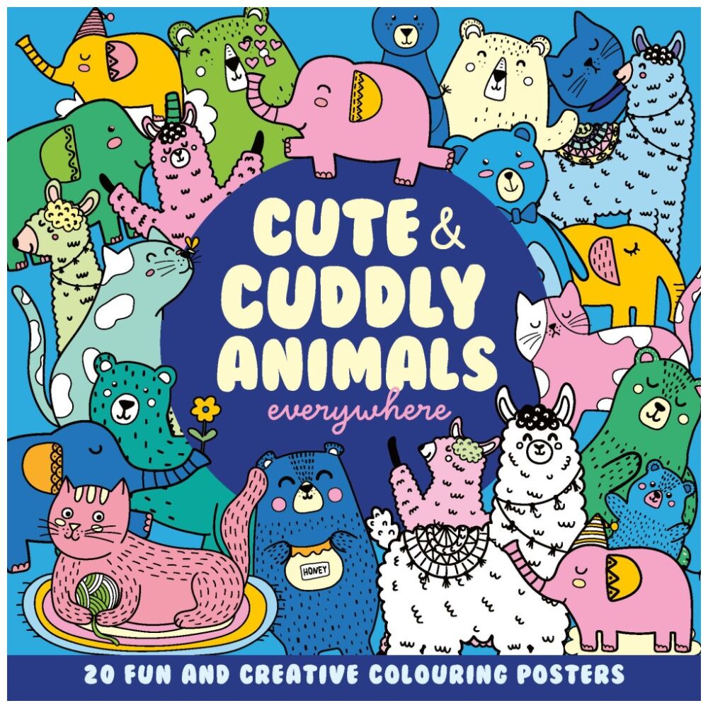 10PK Hinkler Young Mandala Cuddly Animals Everywhere Coloring Book Kit Posters