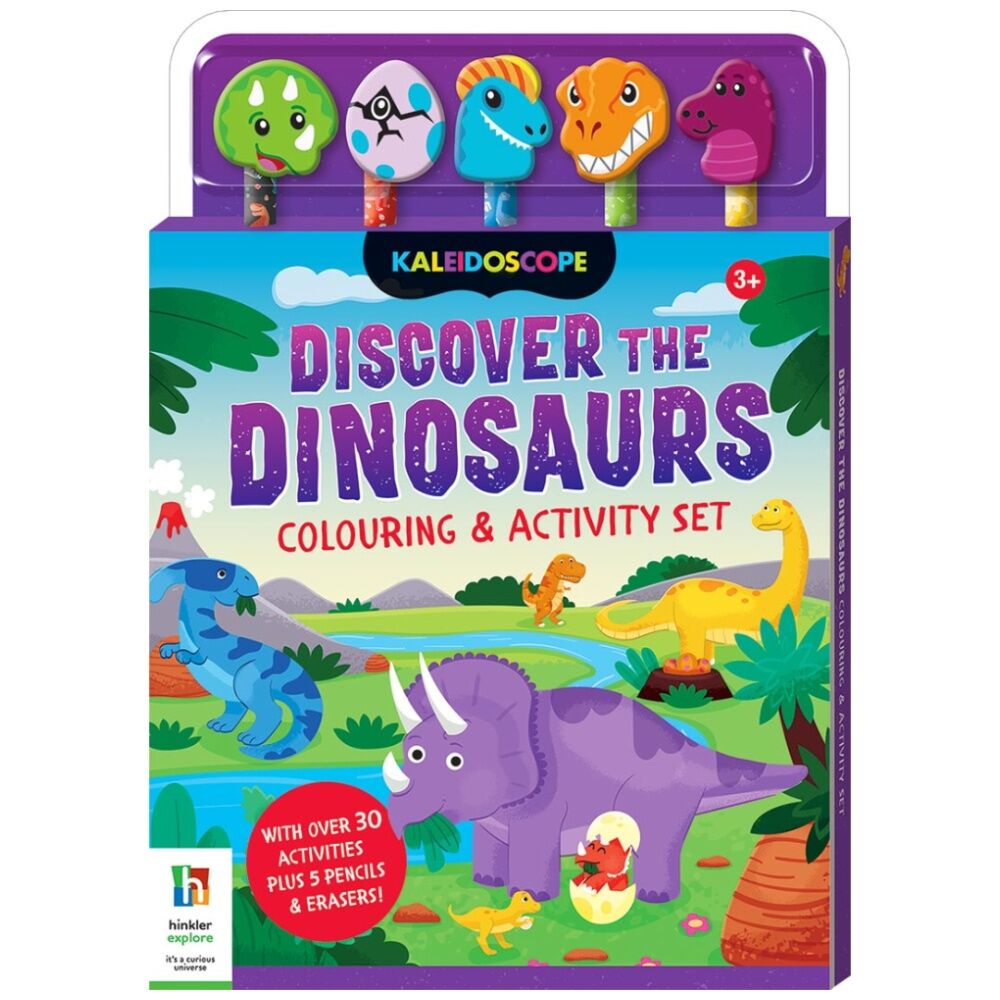 4PK Hinkler Discover the Dinosaur Colouring Kids Book Activity Set - 3y+