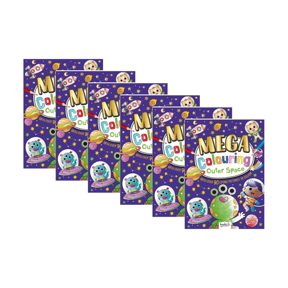 6PK Hinkler Mega Colouring Outer Space Cosmic Children's Book