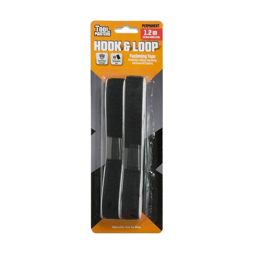 24PK Tool Masters Hook & Loop Reusable Strip Fastening Tape Set 19mmx1.2m Assrtd