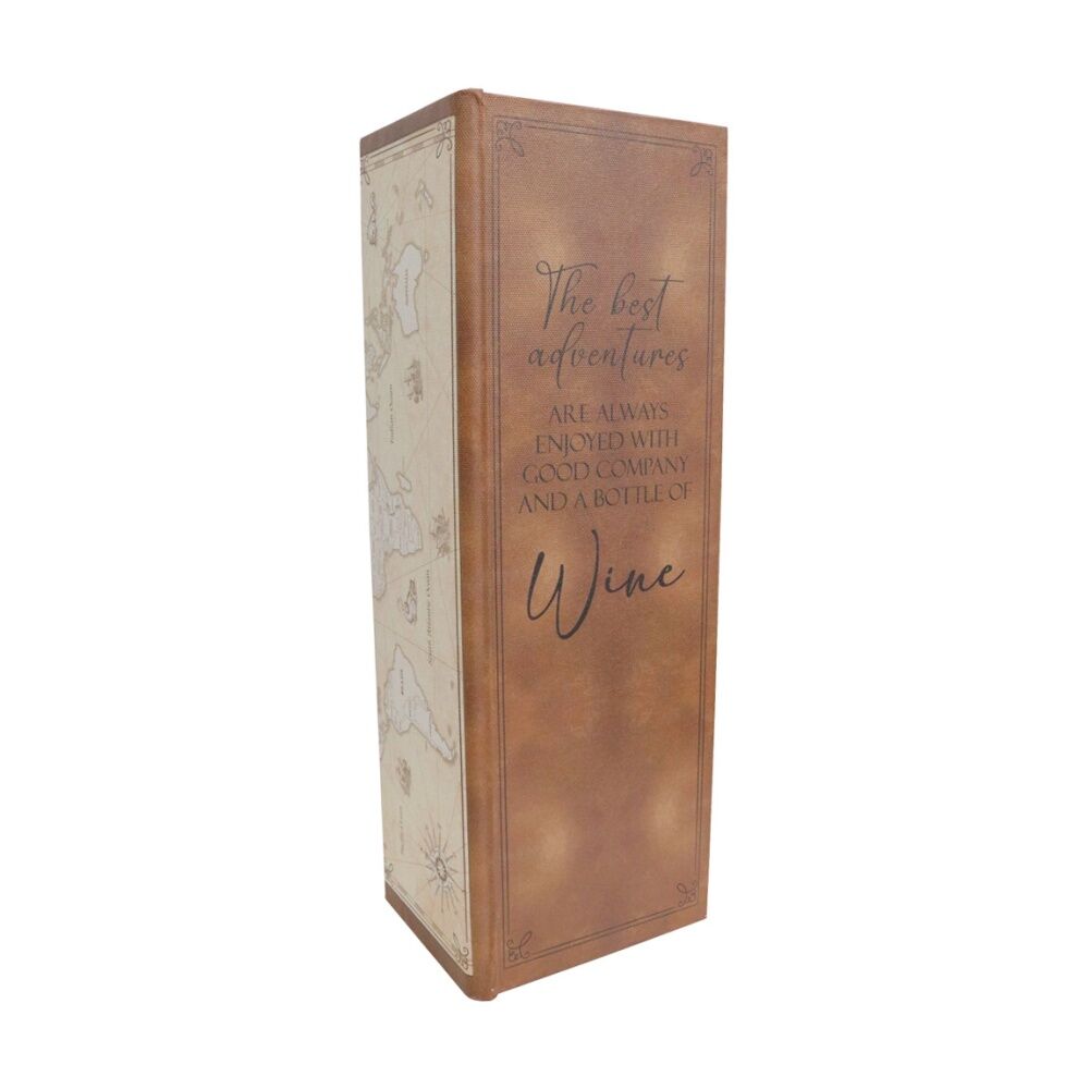 2PK LVD Decorative World Map Wine Box Home & Living Decor 12.5x10x36cm