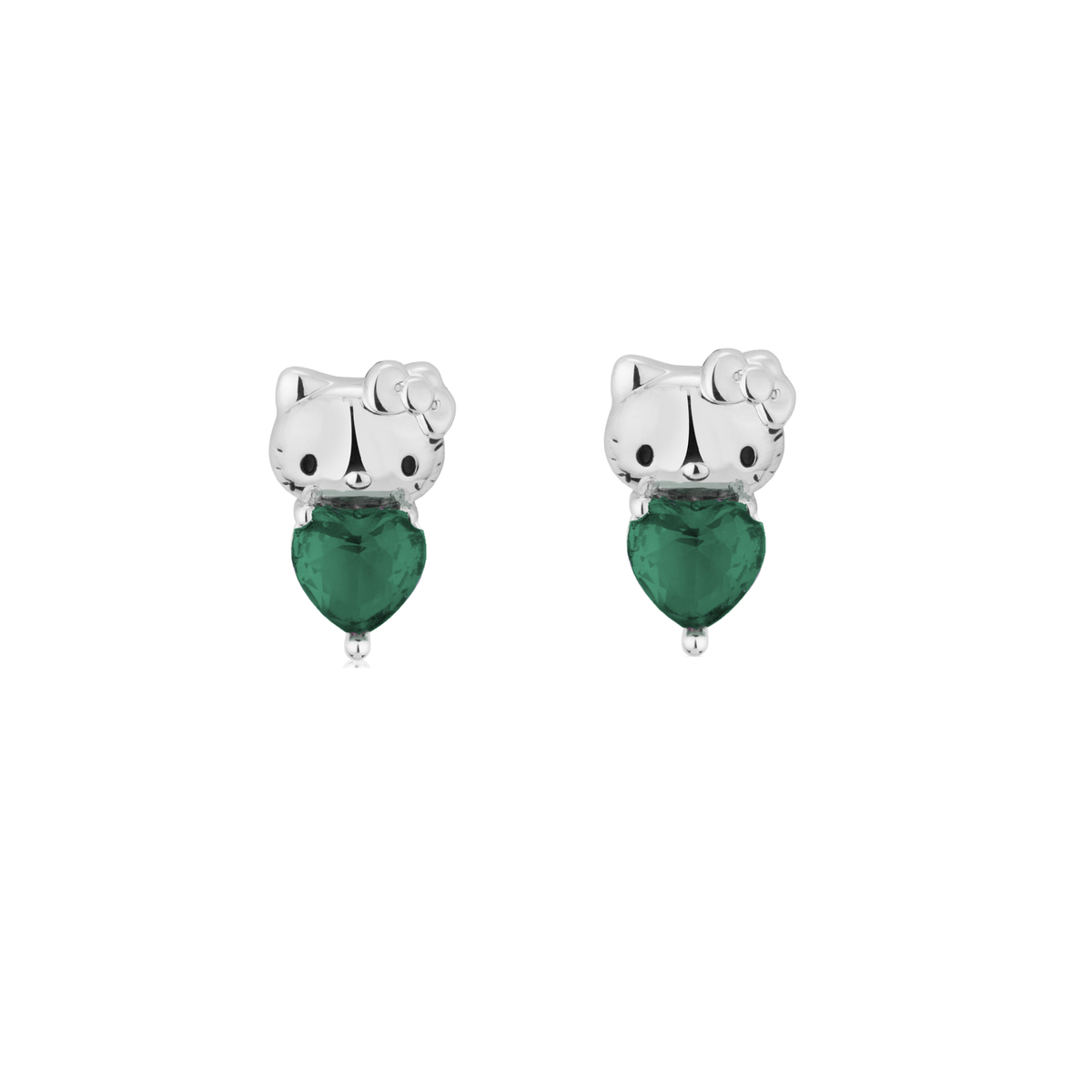 Couture Kingdom Hello Kitty May Stud Earrings Silver White Gold Plated 5y+