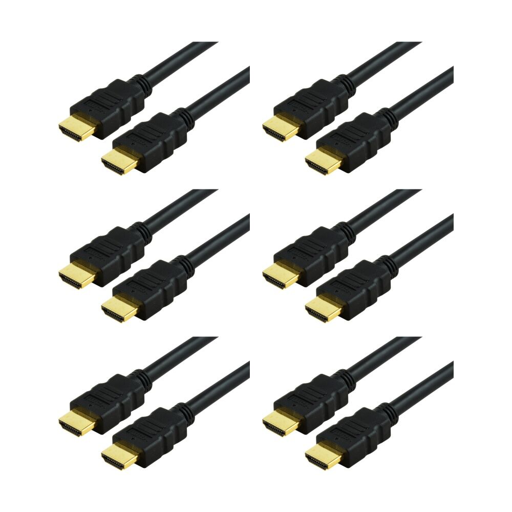 6PK Comsol Male-to-Male High Speed HDMI 4K 1080p Support Cable With Ethernet 2m