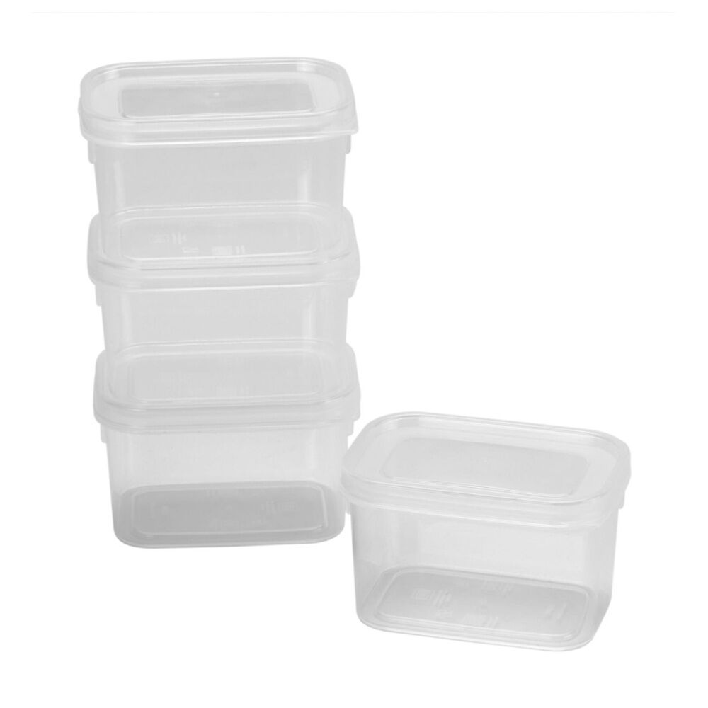 32x 4pc Partyware Sealed Food Storage Container Set W/ Lids 250ml Clear