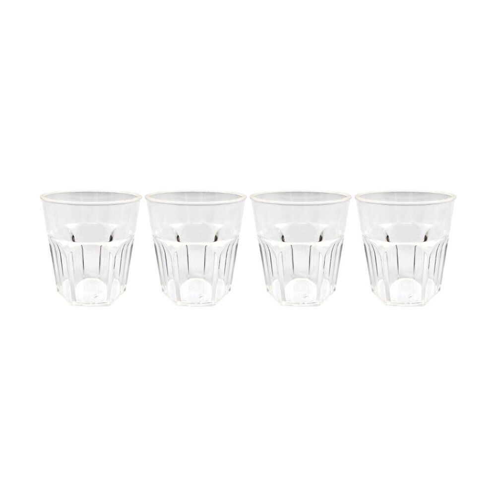 6x 4pc Partyware Reusable Drinking Tumbler Cup Set 270ml Clear