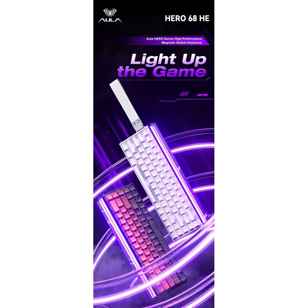 AULA Hero 68 Wired Magnetic Switch 8K Returns RGB Keyboard Black