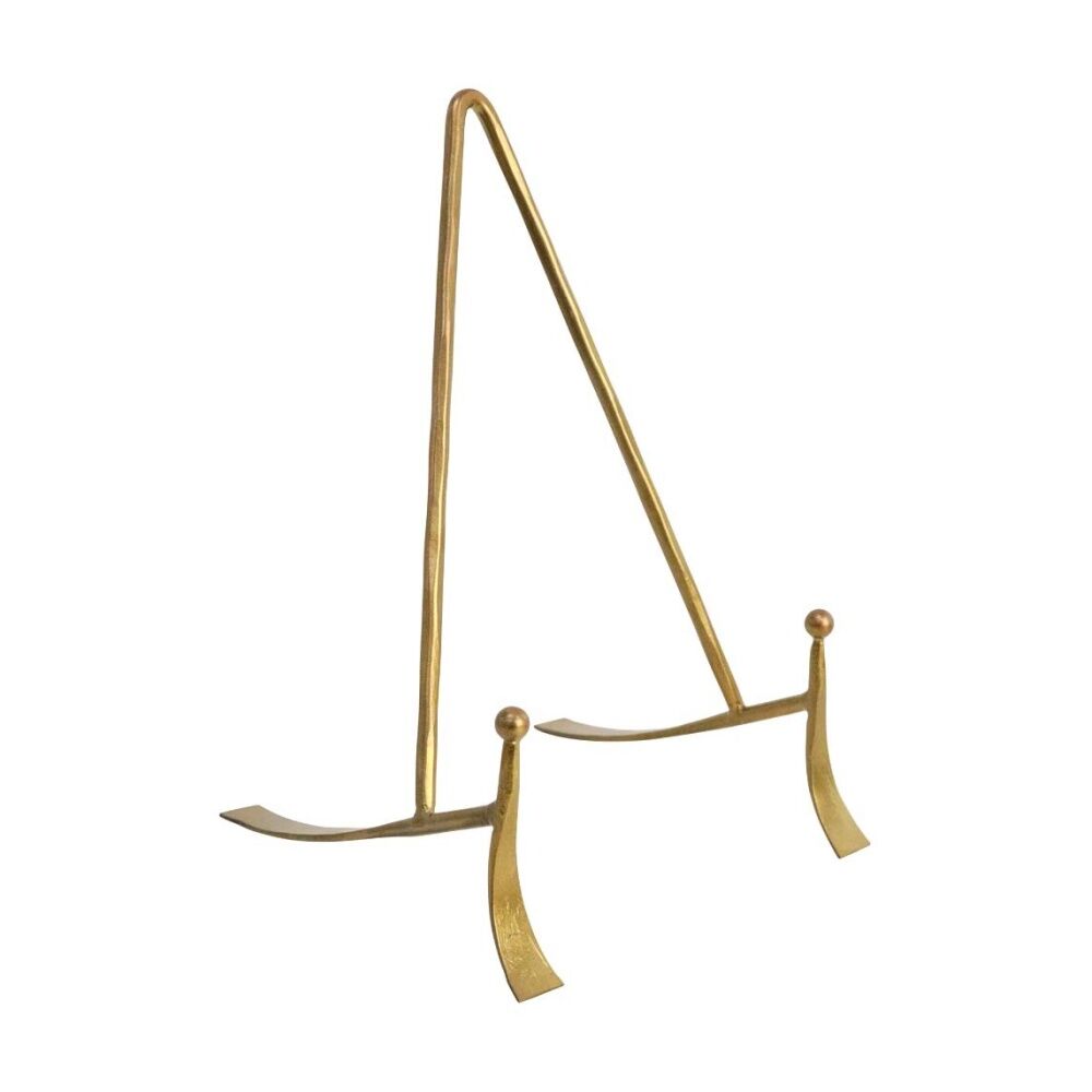 4PK LVD Medium Handcrafted Metal Brass Plate Stand Accessory 19x11.75x11.5cm