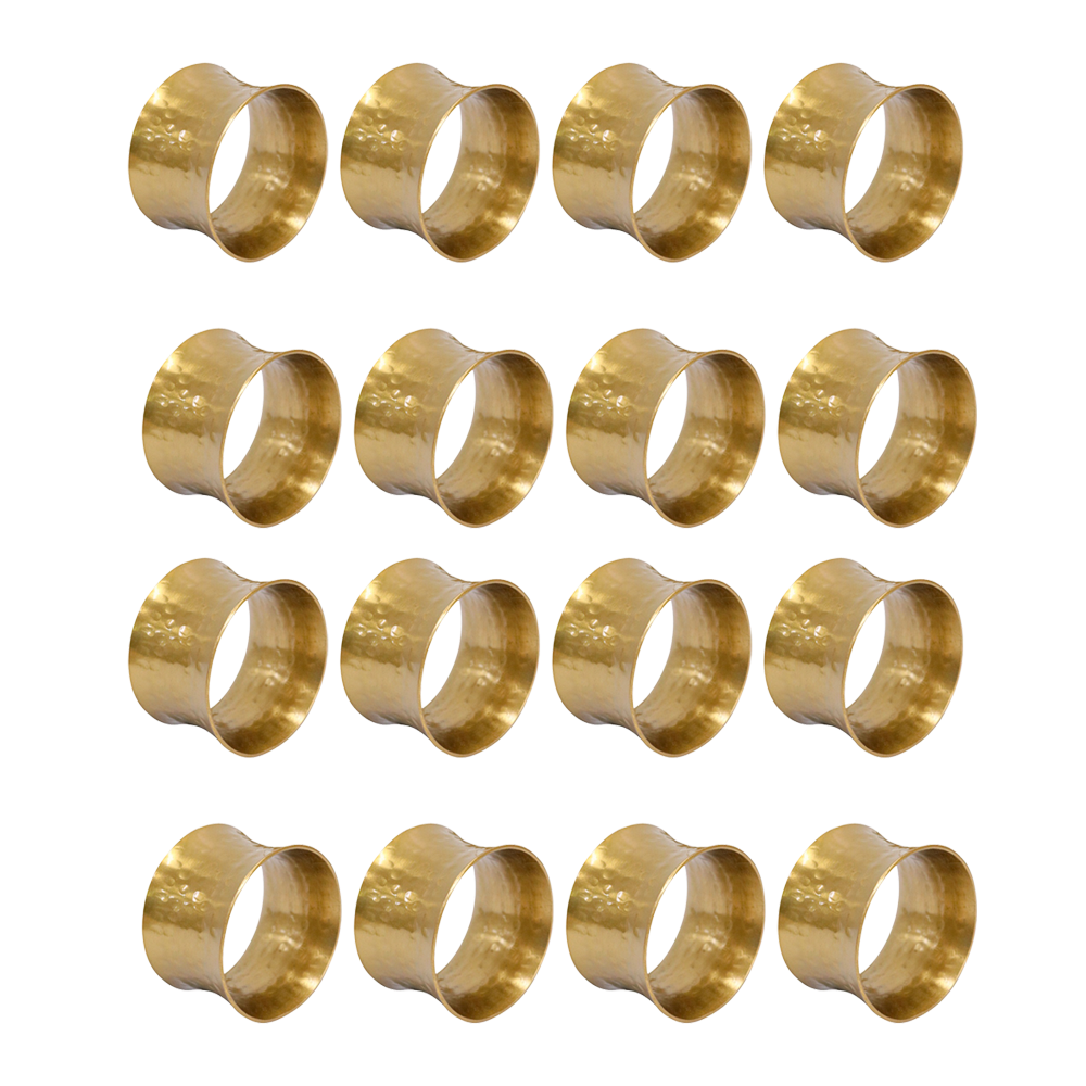 16PK LVD Decorative Metal Napkin Ring Home Kitchen Table Decor Gold 5x5x3cm