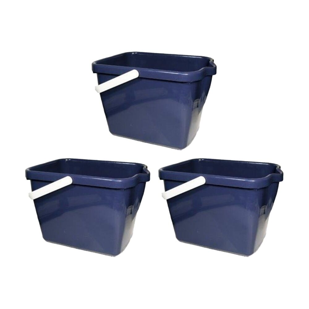 3PK Braz Super Clean Cleaning Rectangular Bucket Multi Colour Assorted