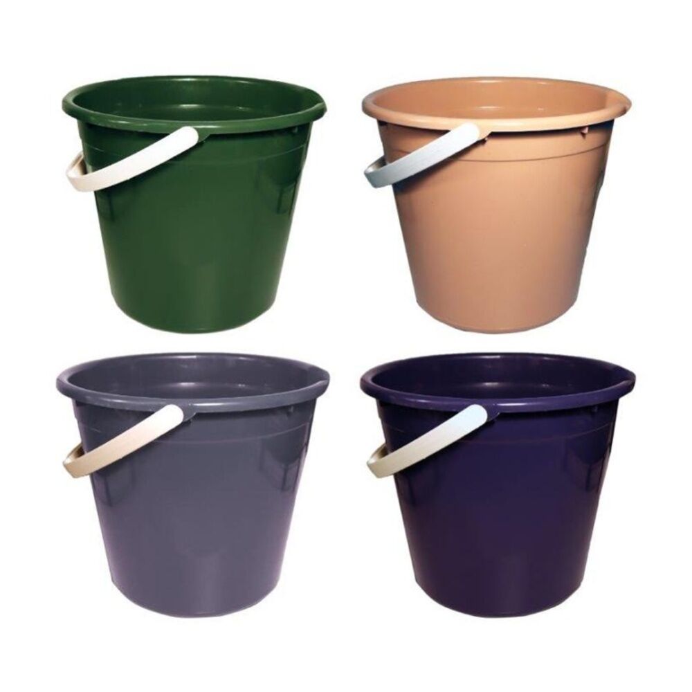 4PK Braz Cleaning Bucket W/ Handle 9.6L Multi Colour Assorted