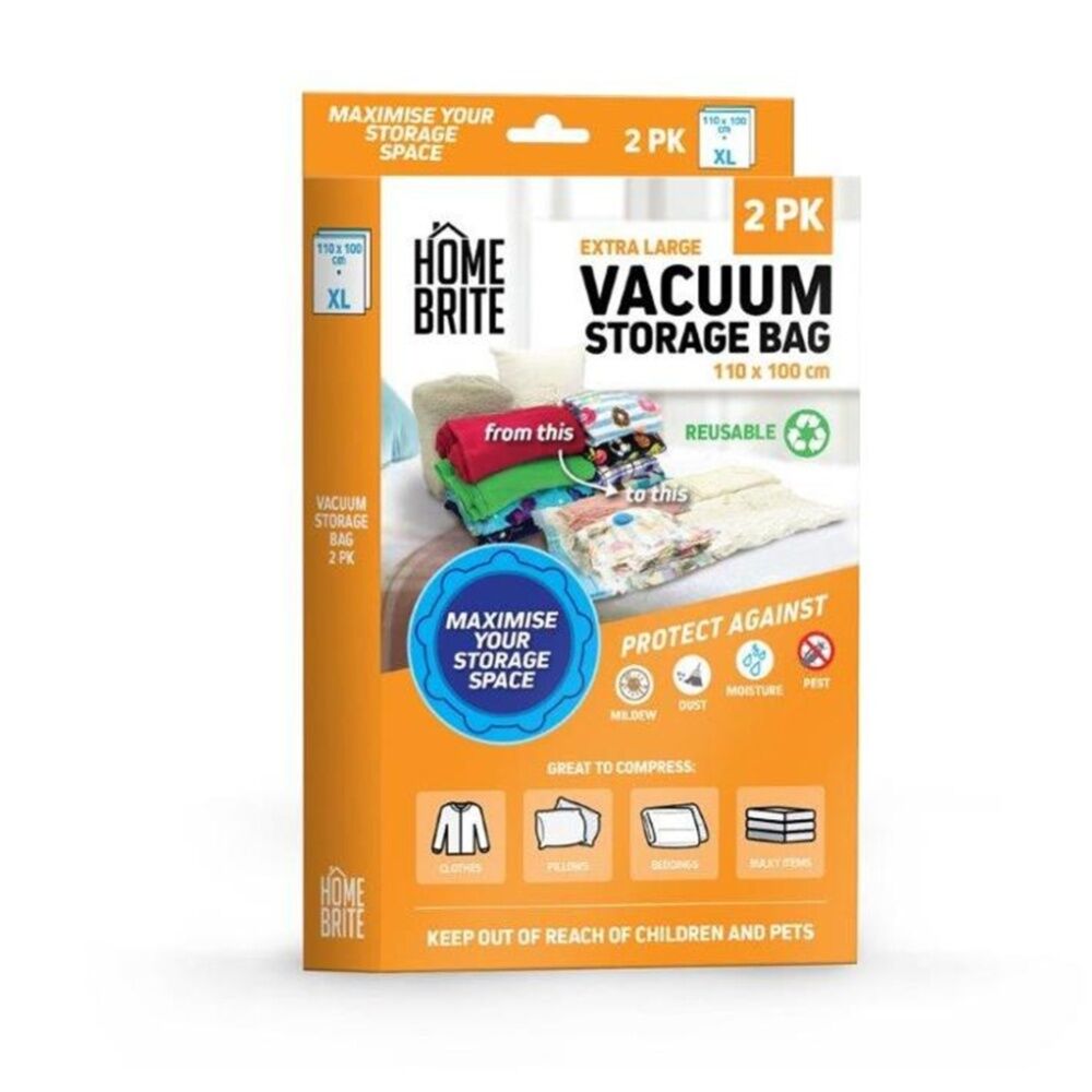 3x 2pc Braz Reusable Vacuum Sealed Clothes Storage Bags XL 110x100cm