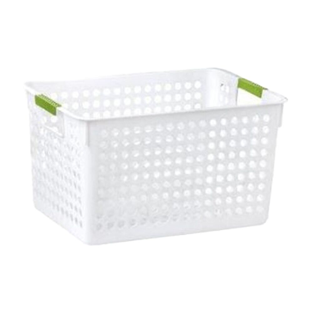 12PK Braz 10L Tokyo Plastic Storage Basket W/ Handles 31x21x17cm Assorted