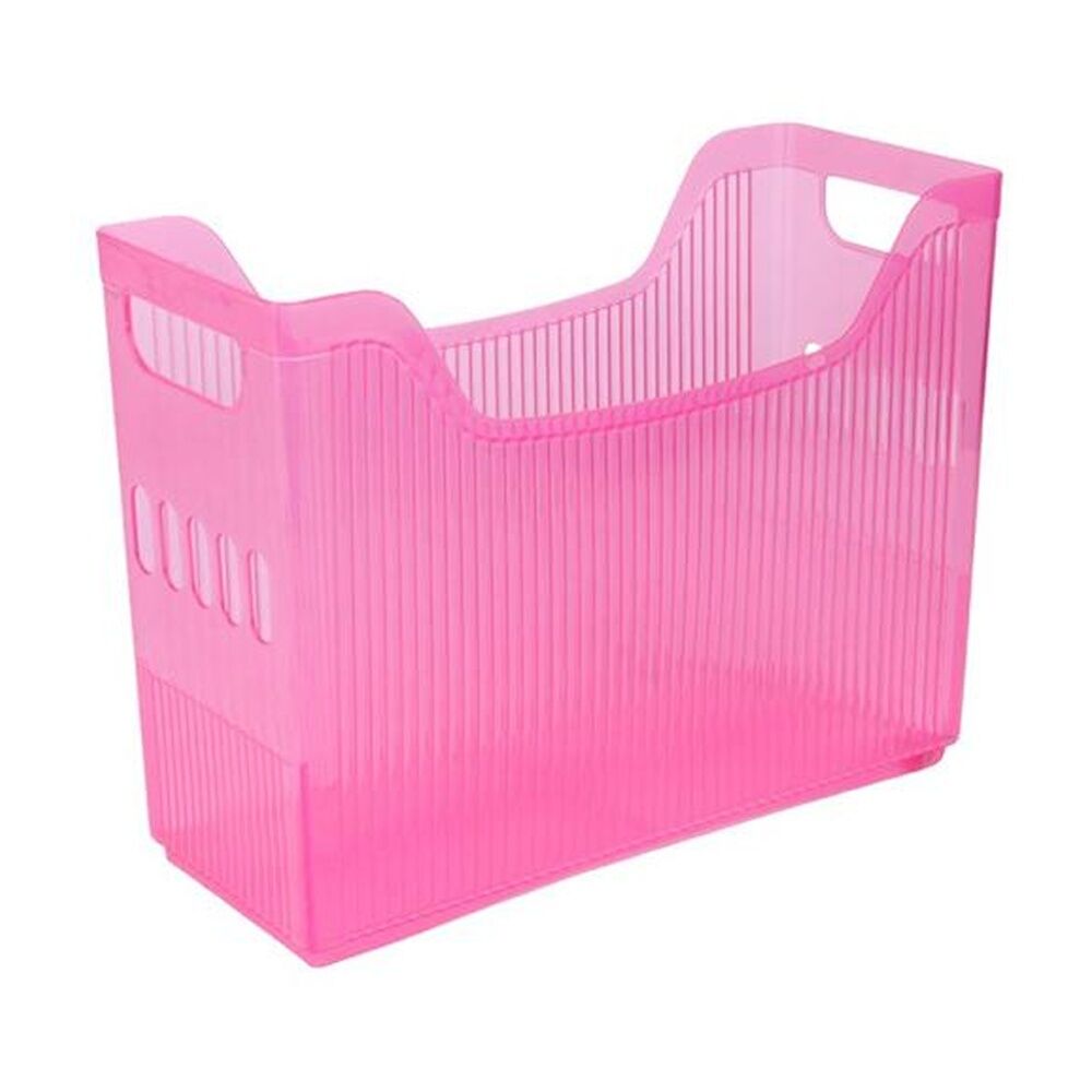 3PK Braz Magazine Holder Stationery Storage Jely Blue/Pink/Grey/Clear Assorted