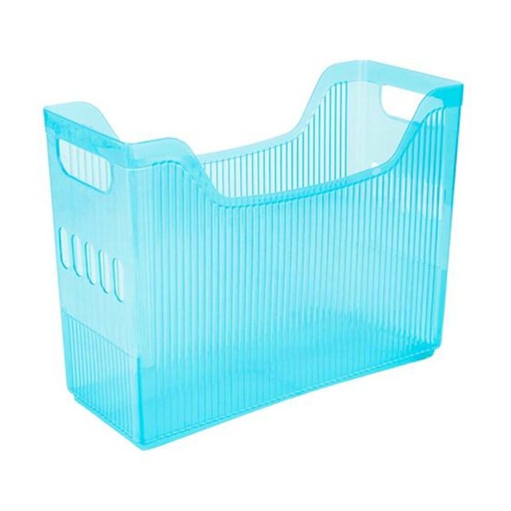 3PK Braz Magazine Holder Stationery Storage Jely Blue/Pink/Grey/Clear Assorted