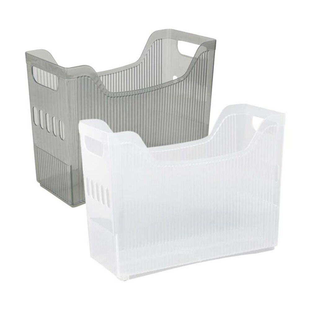 3PK Braz Magazine Holder Stationery Storage Jely Blue/Pink/Grey/Clear Assorted