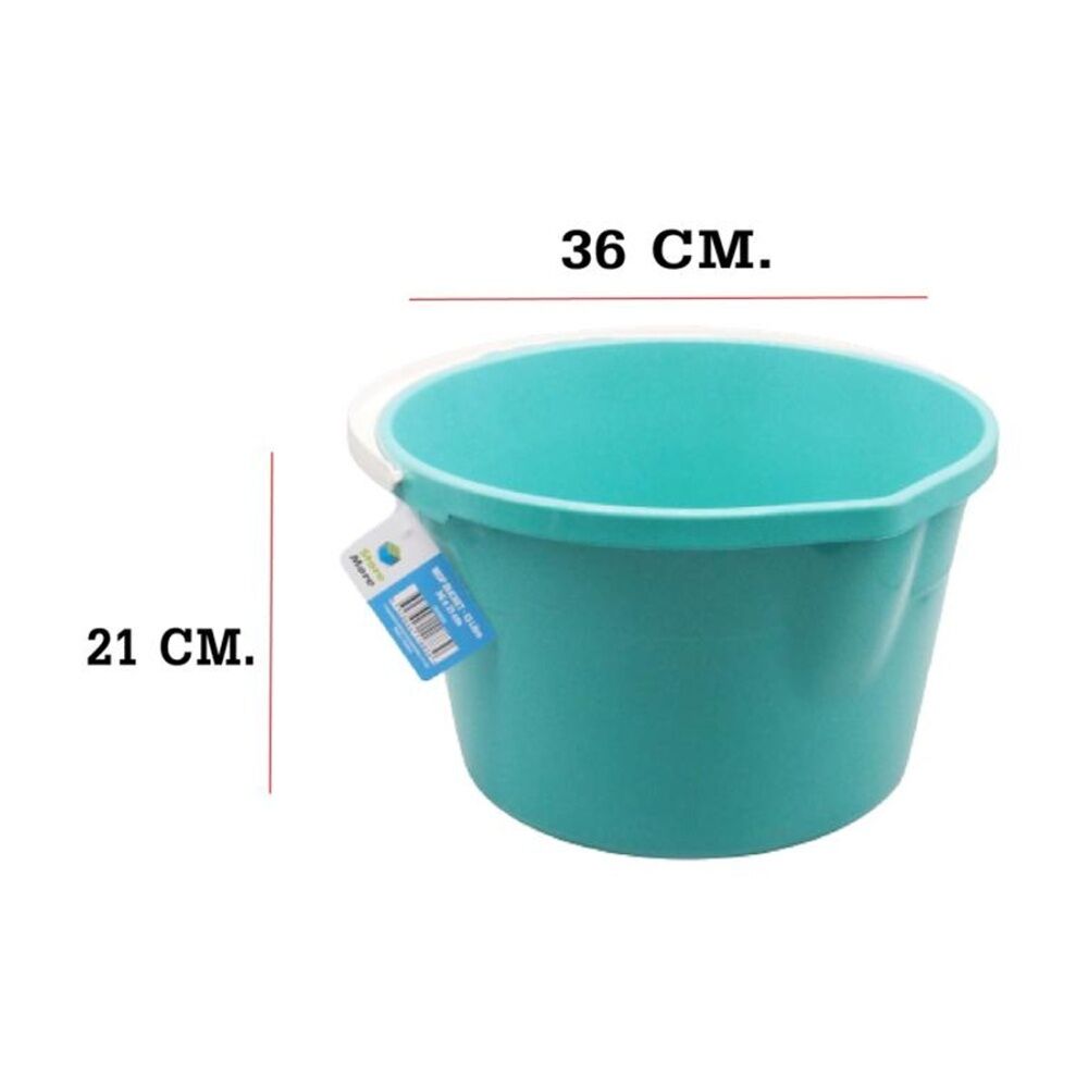 6PK Braz 13L Cleaning Mop Jumbo Bucket W/ Handle 36x21cm Multi Colour Assorted